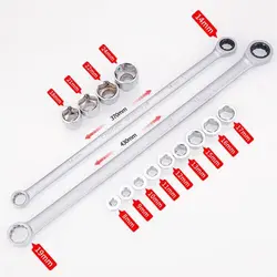 Kit Chave Catraca Ajustável para Reparação Automóvel, Aço Vanádio, Torque, Conjunto de Soquetes, Ferramentas Manuais, 15Pcs