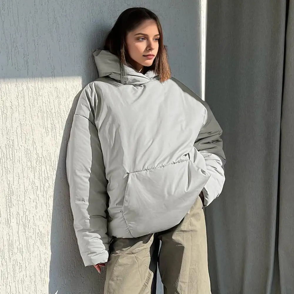 Women Cotton Coat Windproof Winter Cotton Coat with Heat Retention Hooded Pullover Jacket for Women Thick Padded Design with Big