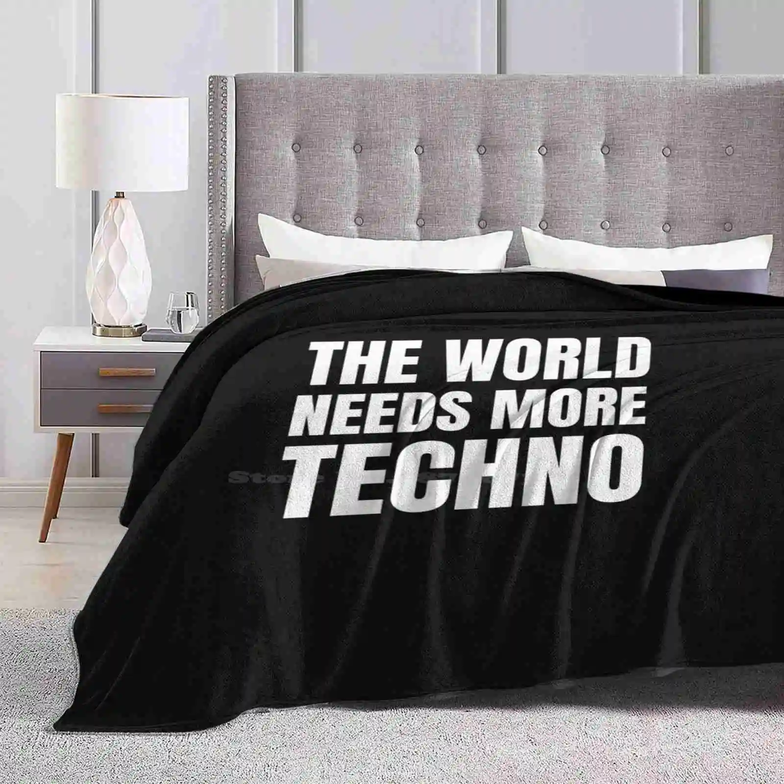 Techno | Rave | The World Needs More Techno Soft Warm Throw Blanket Less Drama More Techno I Love Techno Raver Raving Edm