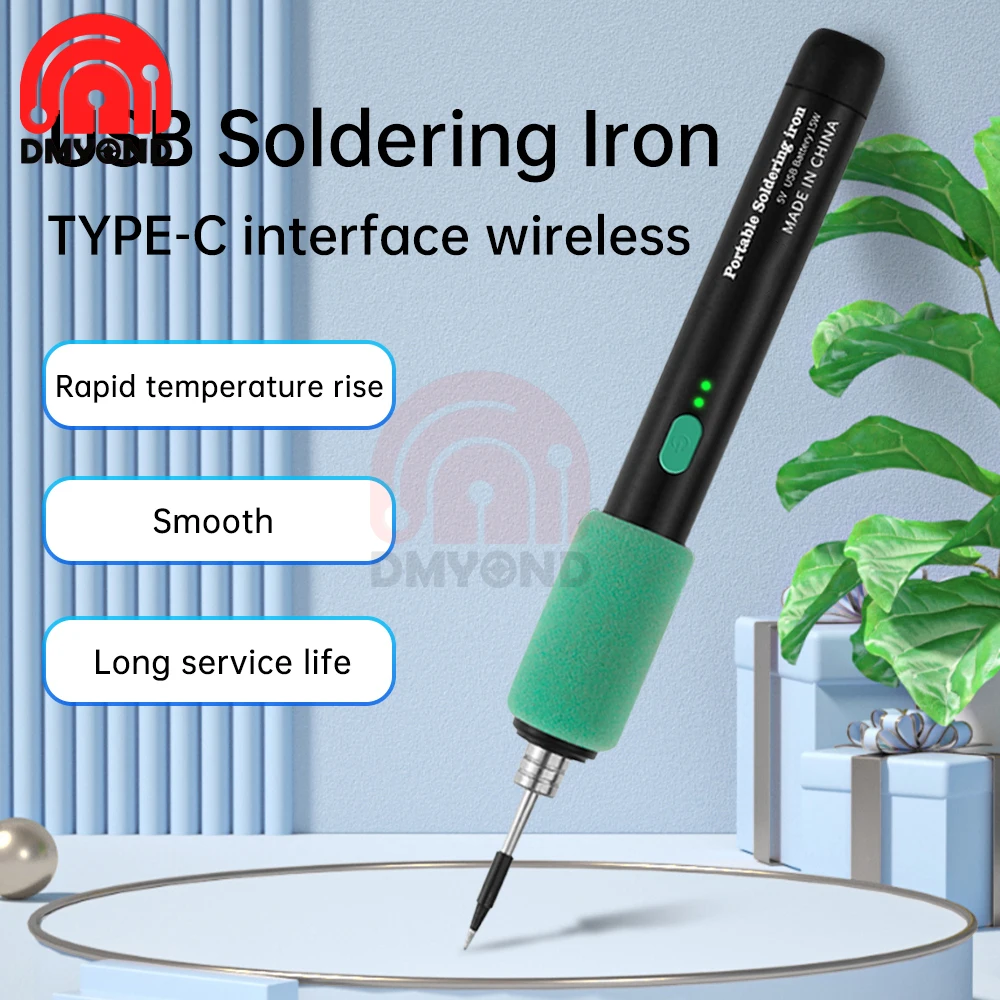 15W USB Electric Soldering Iron DC 5V 2A  TYPE-C Interface Wireless Three-Level Temperature Control Soldering Iron Repair Tools