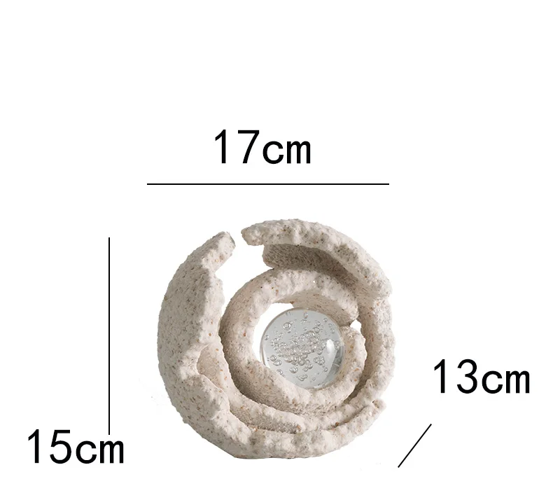 Modern Home Sandstone Texture Abstract Art Round And Missing Crystal Ornament Hotel Office Desktop Decoration Resin Crafts