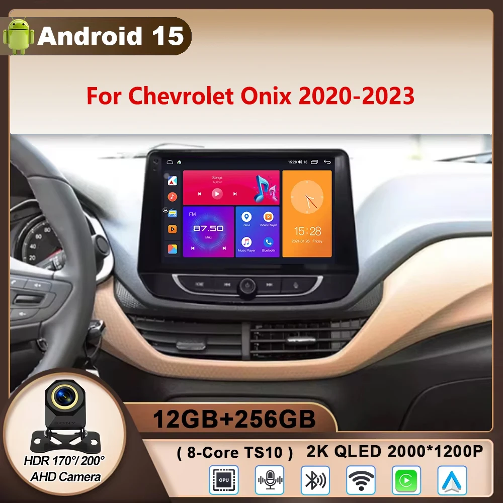 

Android 15 For Chevrolet Onix 2020-2023 Car Radio Multimedia Video Player Navigation GPS Carplay 5G WIFI 4G LET BT DSP Onix