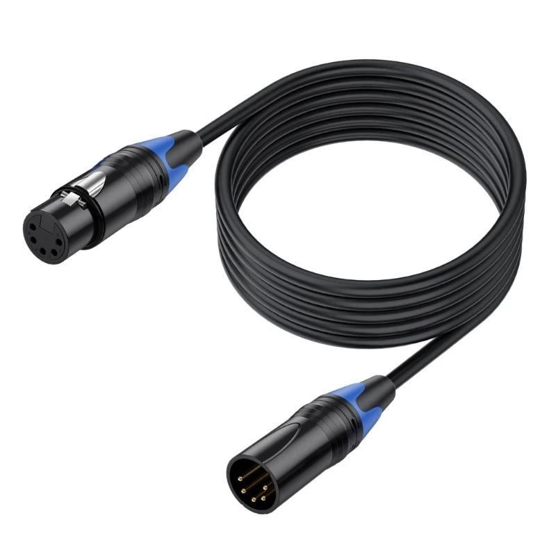 XLR Male to XLR Female Cable 5 Pin to 5 Pin DMX Cable XLR 5 Pin audio Cord For XLR Mixer Speaker Amplifier Live Microphone Line