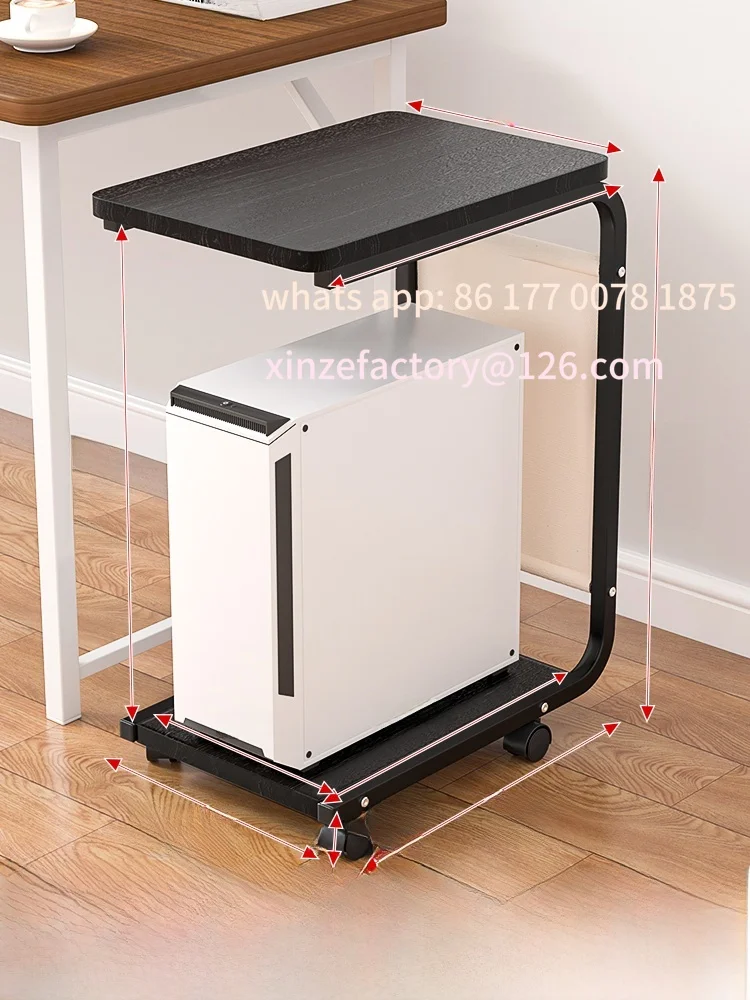 Base per custodia host desktop mobile più carina personalizzabile con ruote Materiale metallico per il posizionamento della stampante con stoccaggio intercato in un unico pezzo