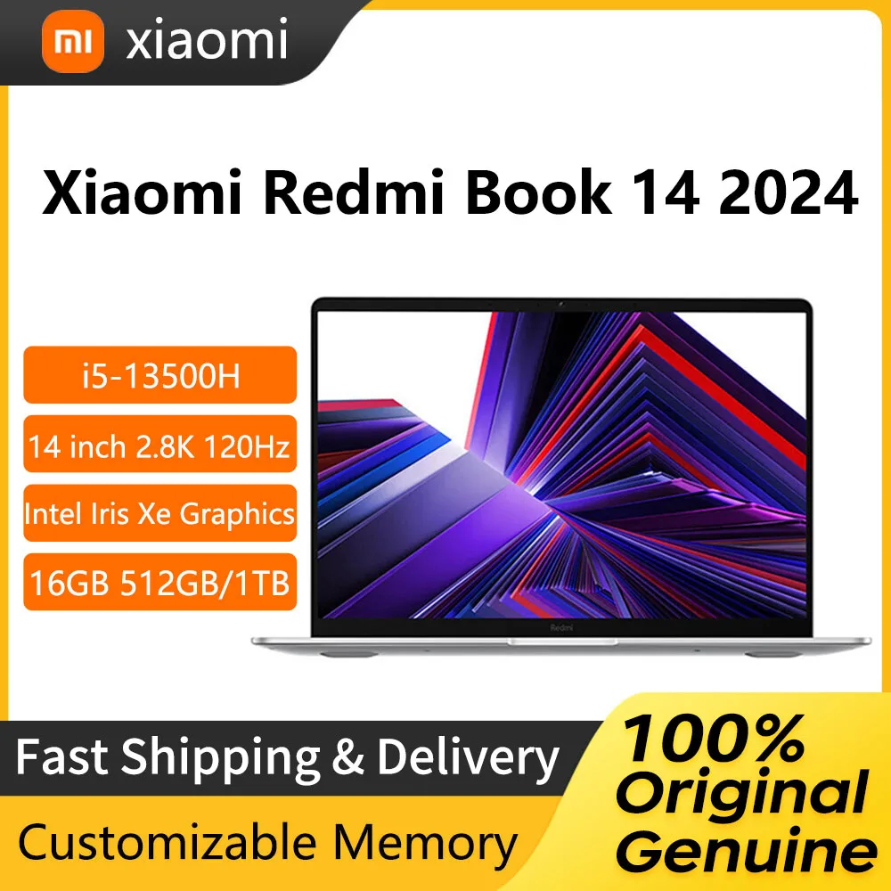 Portátil Xiaomi Redmi Book 14 de 2024, 14 pulgadas, pantalla Ultra Retina 2.8K, Notebook con i5-13500H, 16GB, 512GB, gráficos Intel Iris Xe, Netbook