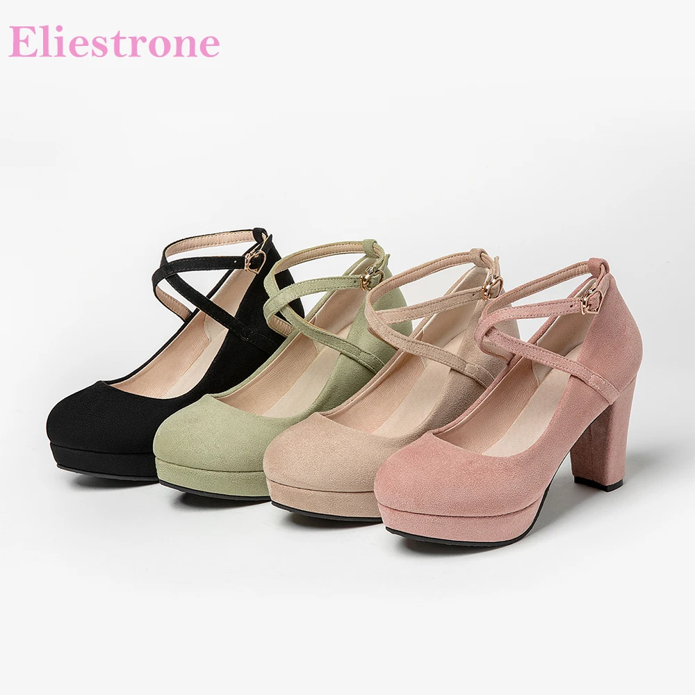 New Comfortable Pink Green Women Pumps Hot High Platform Heel Office Lady Nude Shoes Plus Small Big Size 12 30 43 46 48