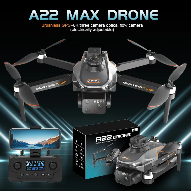 

A22 Drone With Camera For Adults 8k 1080P HD RC Drones Toys GPS Auto Return One Touch Take-off Obstacle Avoidance Quadcopter