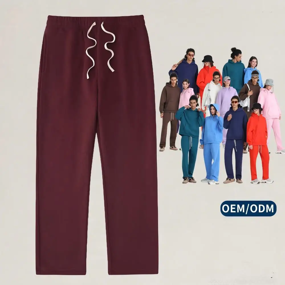 High-end sweatpants made of 350g American retro blended fabric, custom logo, casual and loose fit, breathable, large size sweatp