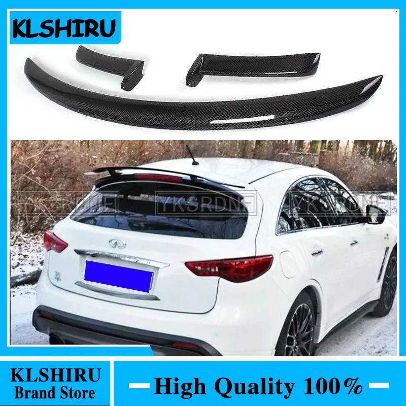 For Infiniti FX35 FX38 2009-2013 FX 35 37 50 Carbon Fiber Spoiler Glossy Finish Rear Wing Lip Splitter Lip Drift Trim Bodykits