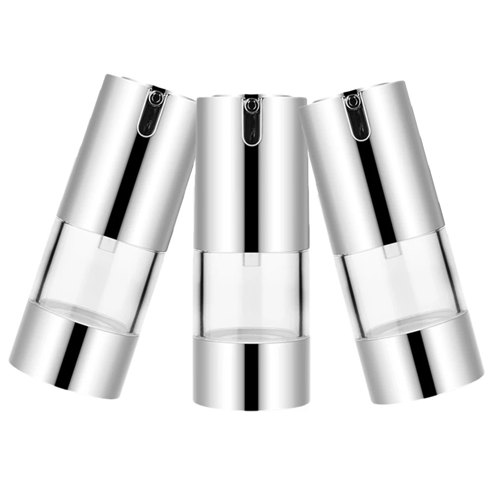 

3pcs 30ml U Shaped Airless Bottles Reusable PP Toiletry Containers Travel Size Lotion Jars for Skincare
