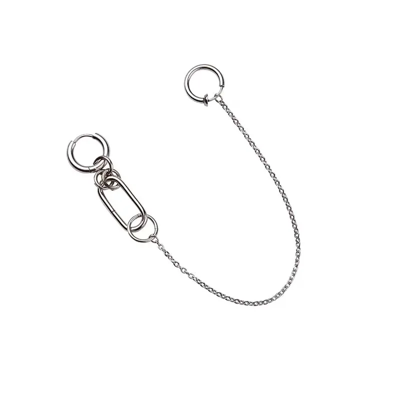 Punk Metal Long Tassel Hoop Earrings For Women Girl Cool Creative Unique Geometric Simple Harajuku Earrings Trendy Jewelry 2024 image 6