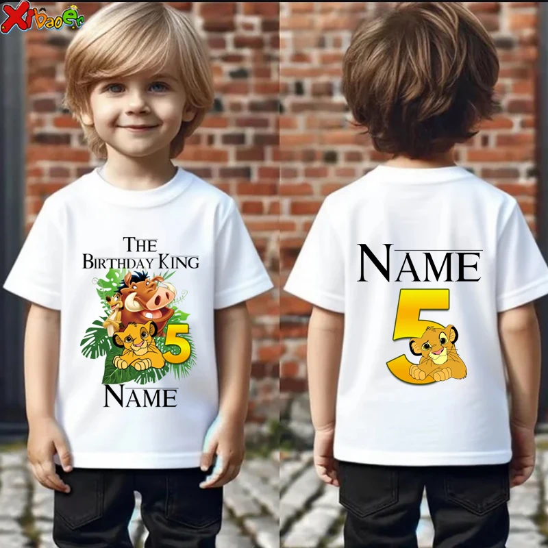 Birthday Boy Shirts 5th Kids Matching Outfits Personalized Name Birthday King Party Shirt Clothing Children Clothes Outfit Top