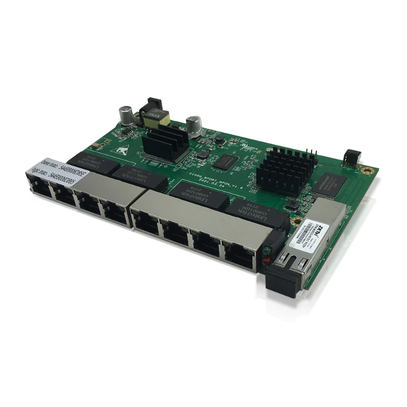 

FTTX FTTB 8GE optic fiber GEPON ONT ONU 8 port gigabit DC 24V PoE-in reverse PoE EPON ONU PCB