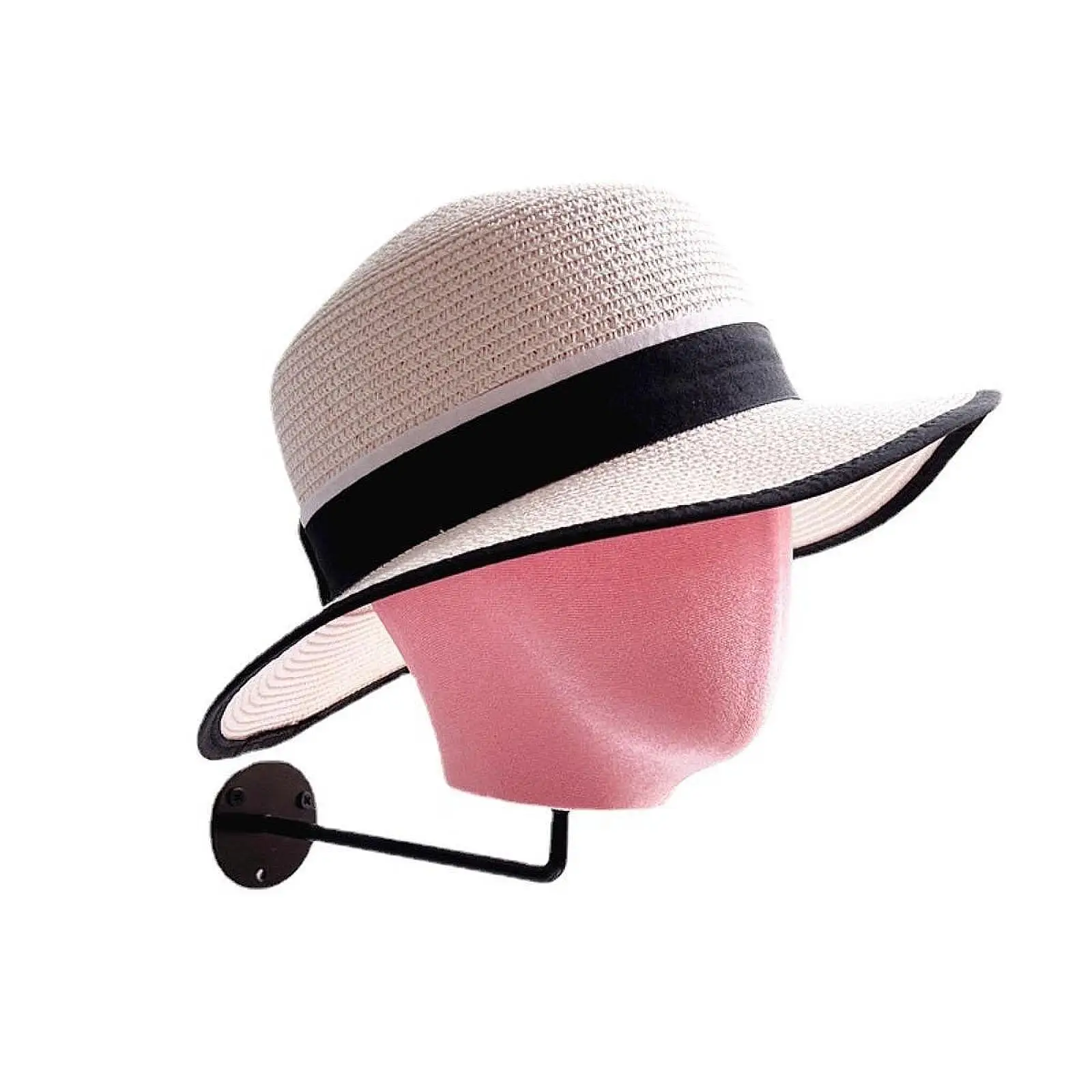 

Mannequin Head Wall Mount for Hats Caps Sturdy Easy to Use Smooth Hat Rack Hat Display Stand for Shop Salon Props Decor