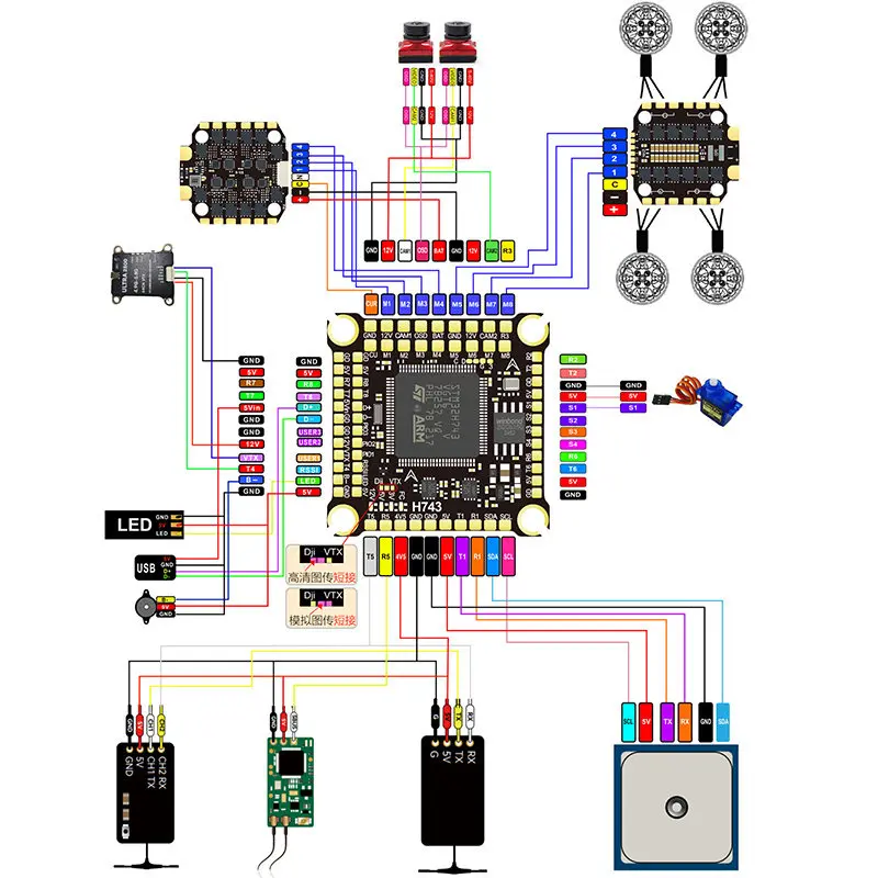 For RC FPV Racing Freestyle Drone - H743 H7 FC FPV Drone Flight Controller Stack 55A 60A 65A 80A BULEjay 4in1 Brushless ESC