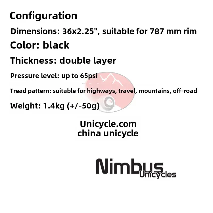 Nimbus Nightrider LITE 36 x2.25 أنبوب جانبي خارجي للإطار