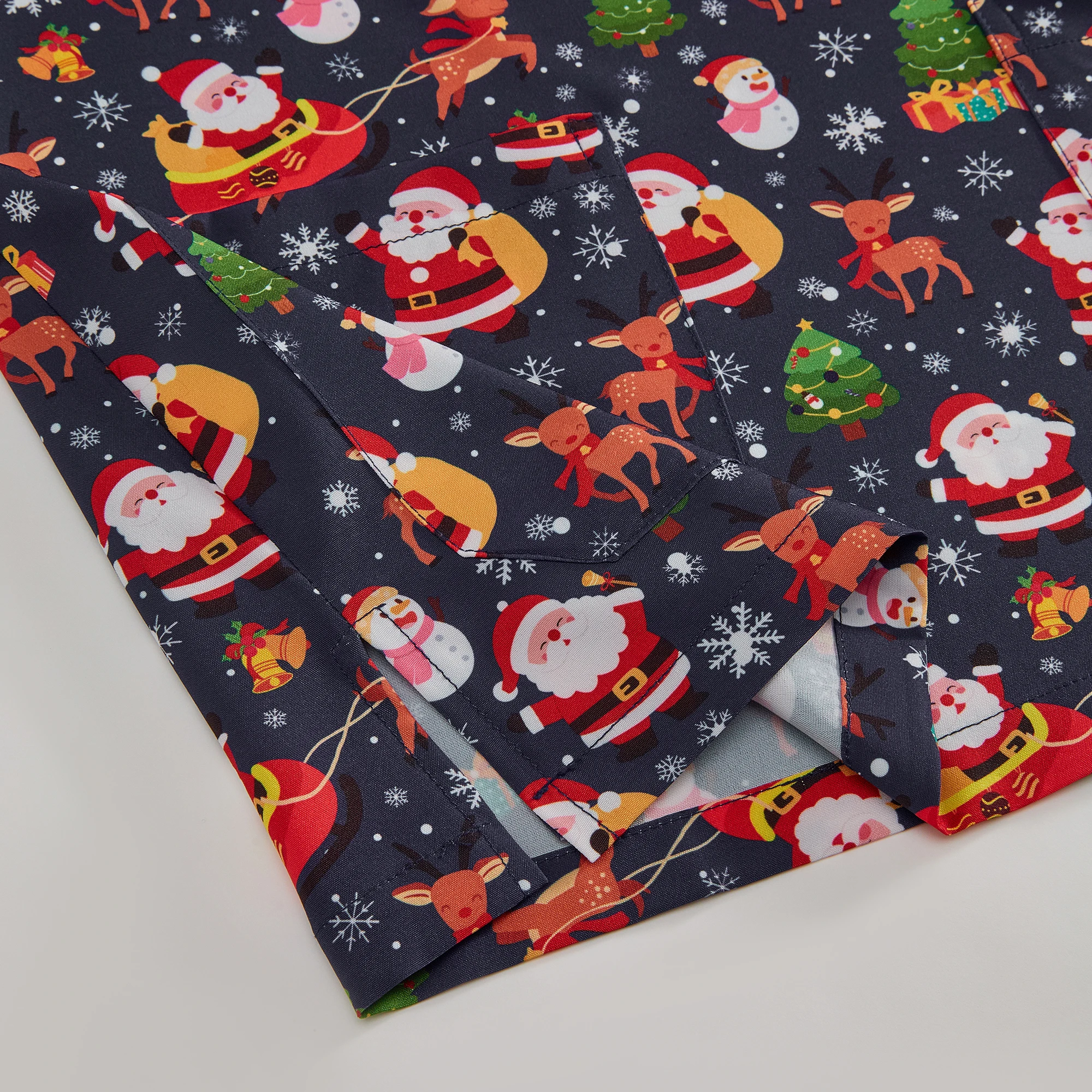 【Рождество】Женский скраб-топ, темно-синий хирургический медицинский праздник, мультяшный Санта-Клаус, олень, униформа медсестры, больница