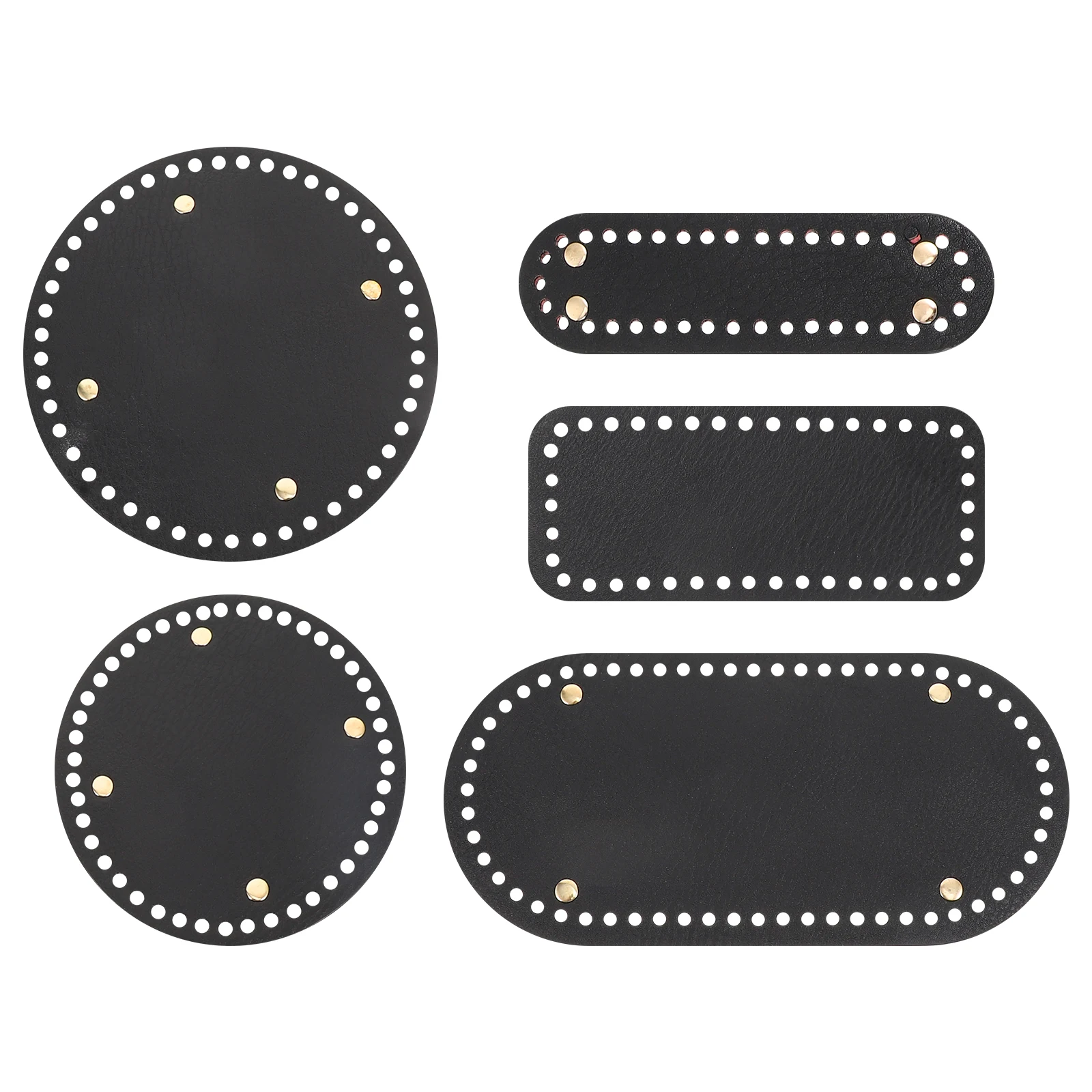 

5 Pcs Liners PU Bottom Plates for Round Purse Shaper Black DIY Cushion Storage Bags Insert Pad Lightweight