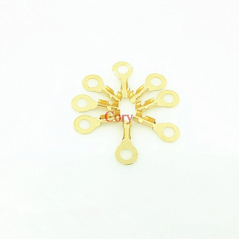100pcs 4.2mm Lug Copper Circular Splice Terminal Wire O-shaped copper opening nose Naked Connector For 0.3-1.5mm2 Wire CZYC