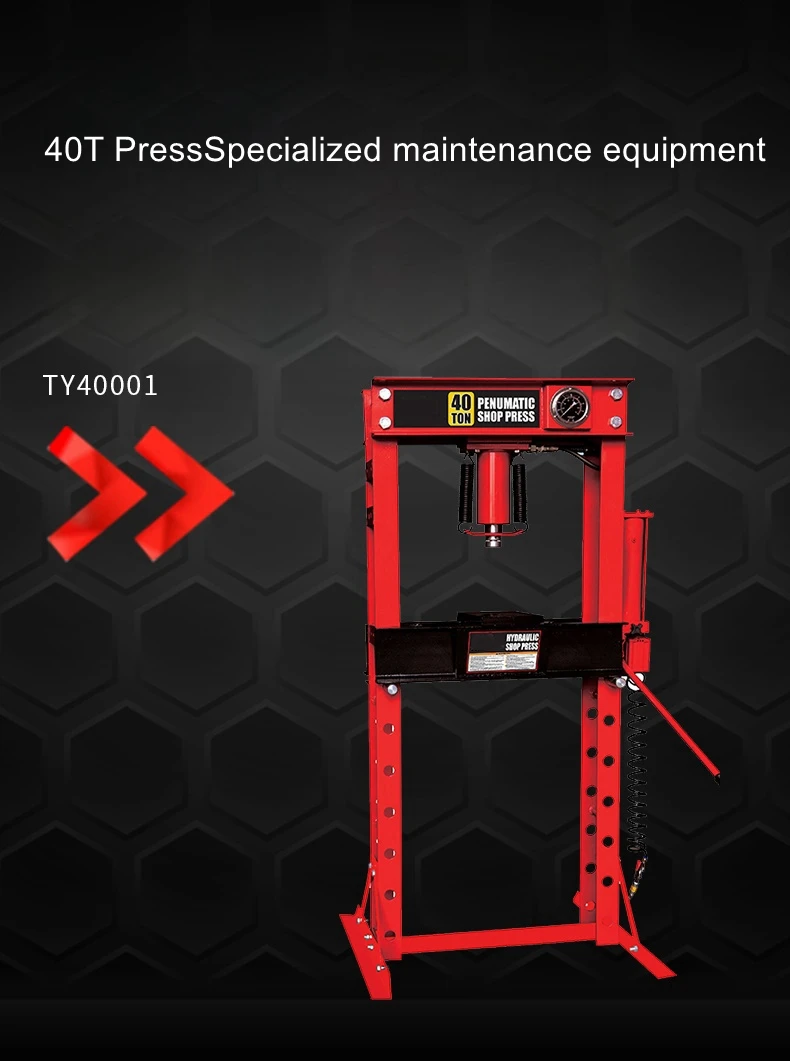 20T Pneumatic Hydraulic Press with Pressure Gauge Rated Load Professional Repair Tools