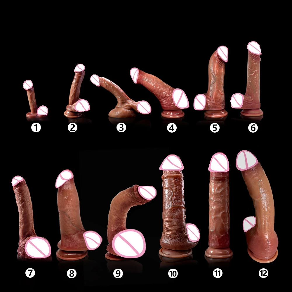 Skin Feeling Realistic Dildo Real Penis Dick Huge Big Suction Cup Strapon Hands-Free Silicone Sex Toy For Women Men Lesbian