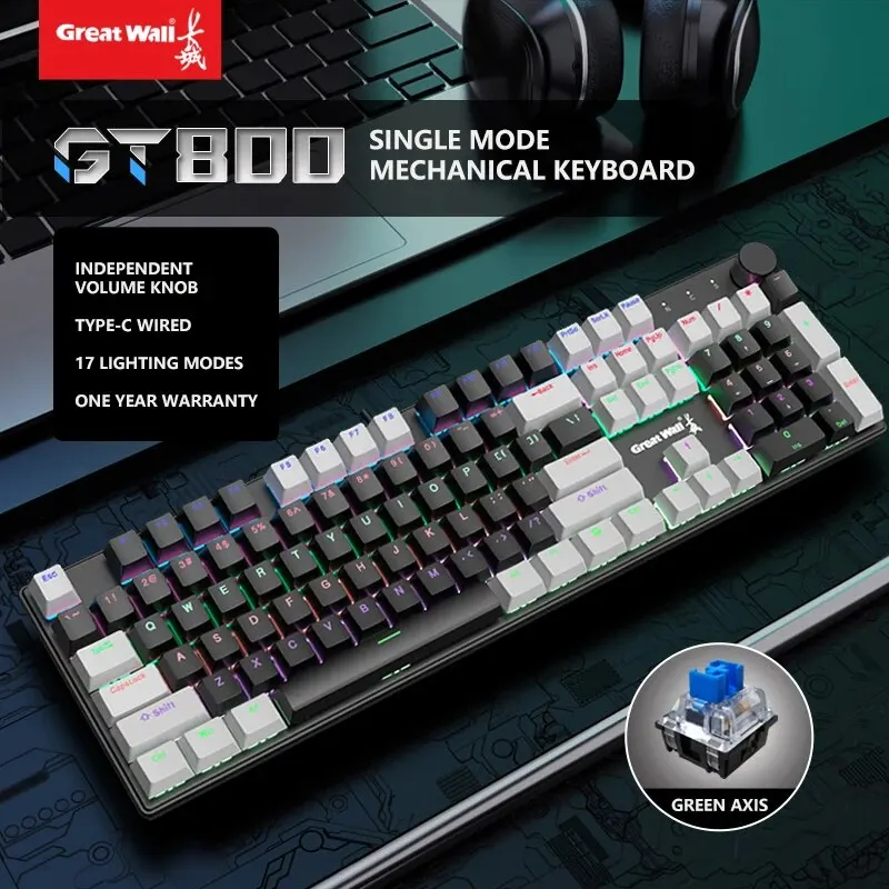 Great Wall GT800 Mechanical Keyboard Esports Game Specific Computer Laptop Wired Office Typing Game Keboard