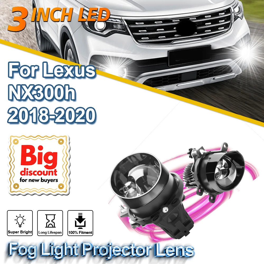 

ROADSUN 3.0 Inch 100% Fit Auto Fog Light Projector Lens Assembly LED Fog Lamp Bulb Car Accessories For Lexus NX300h 2018-2020