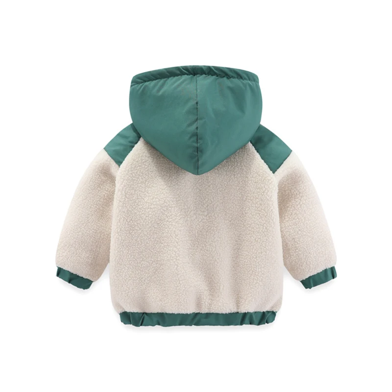 2024 New Autumn Winter Boys Jacket Warm Fleece Baby Coat Fashion Zipper Hooded Children Outerwear 1 2 3 4 5 6 7 Yrs Kids Clothes