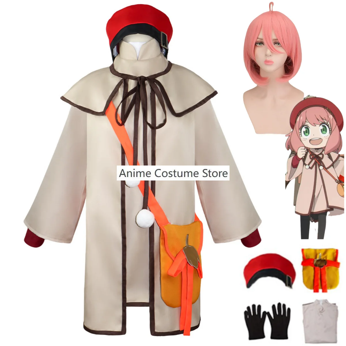 Anime spyscine family CODE:White Anya Forger Costume Cosplay Kids Dress Coat Wig bambini donna adulta Lovely Kawaii Halloween Suit