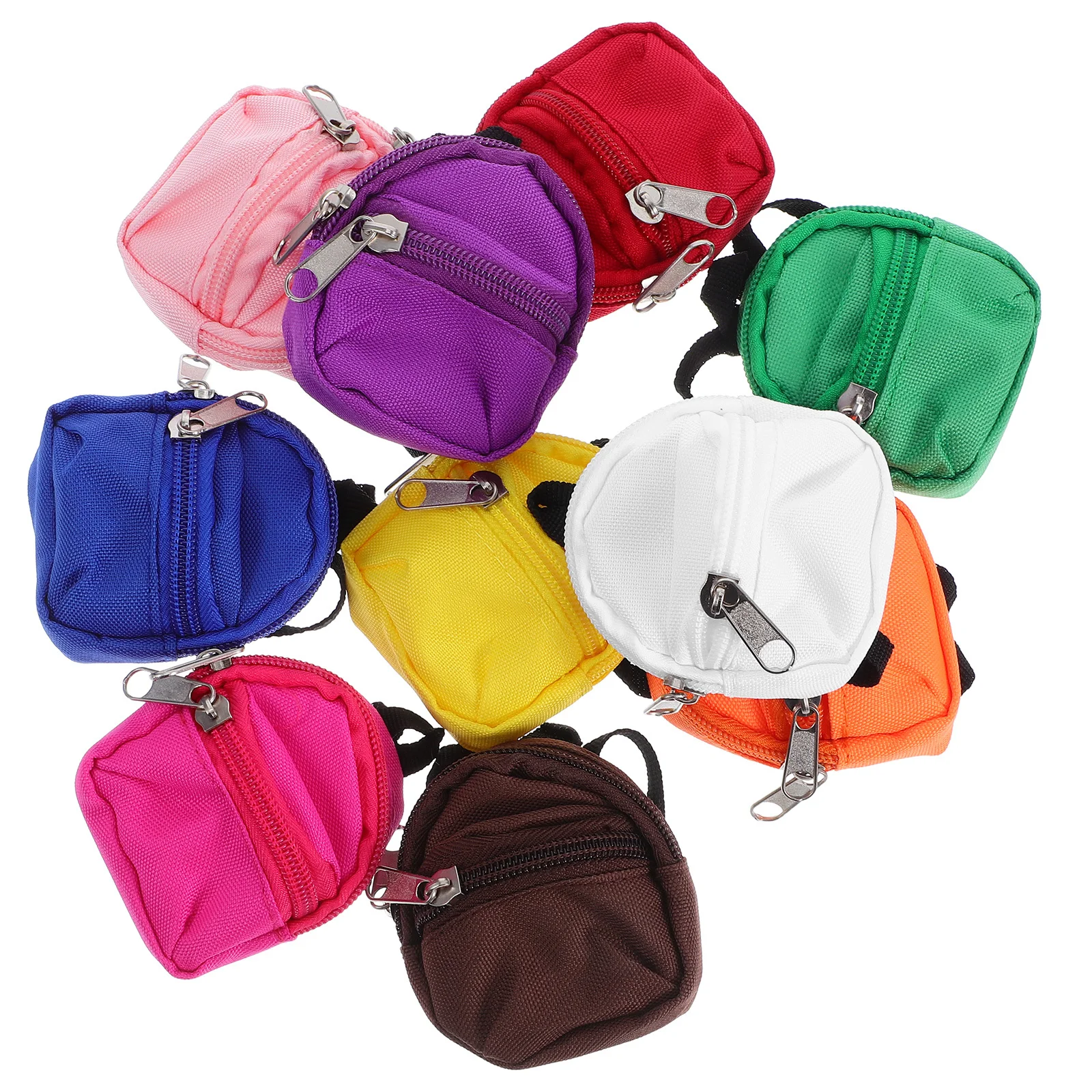 10-delige schattige mini-rugzakset voor kinderen Rollenspel Gebruik Heldere kleuren en prints Functionele sluiting voor accessoireopslag