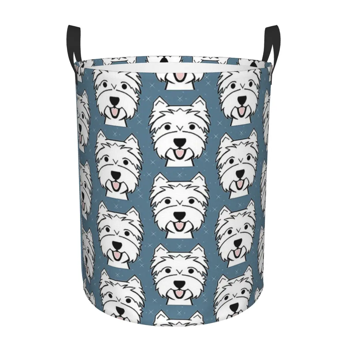 West Highland Terrier Westie Dogs Laundry Baskets Dirty Clothes Toys Sundries Storage Basket Large Waterproof Bag For Home Kids