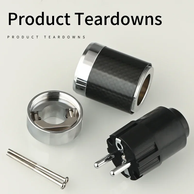 HiFi EU Netzstecker Kohlefaser rhodiniert C13 IEC Stecker für Verstärker CD Audio Stromkabel