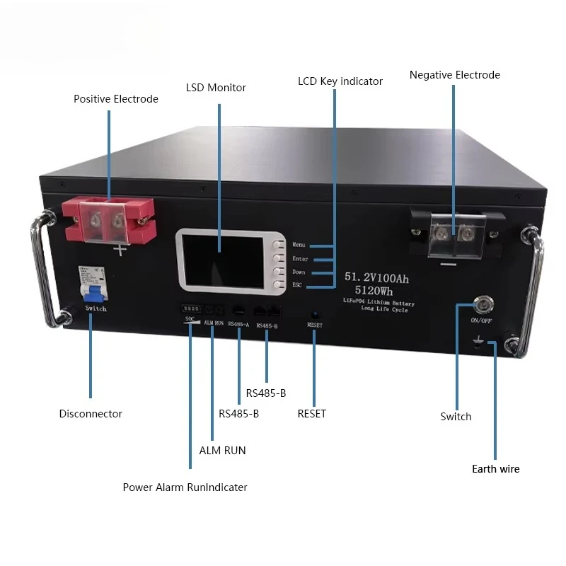 

ZKDF 51.2V100Ah Prismatic Lithium Ion Battery Pack Energy Storage Solar Battery with High Voltage and Large Capacity