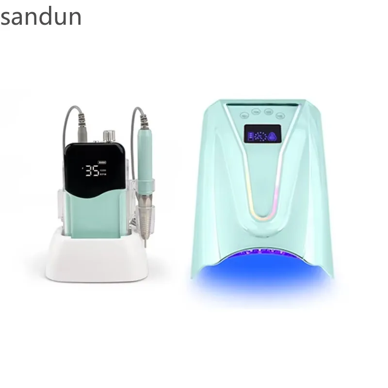 

Misbeauty Nail Set Kit With Uv Lamp and Drill Uv Led Nail Lamp 128W and 35000Rpm Electric Nail Drill Machine