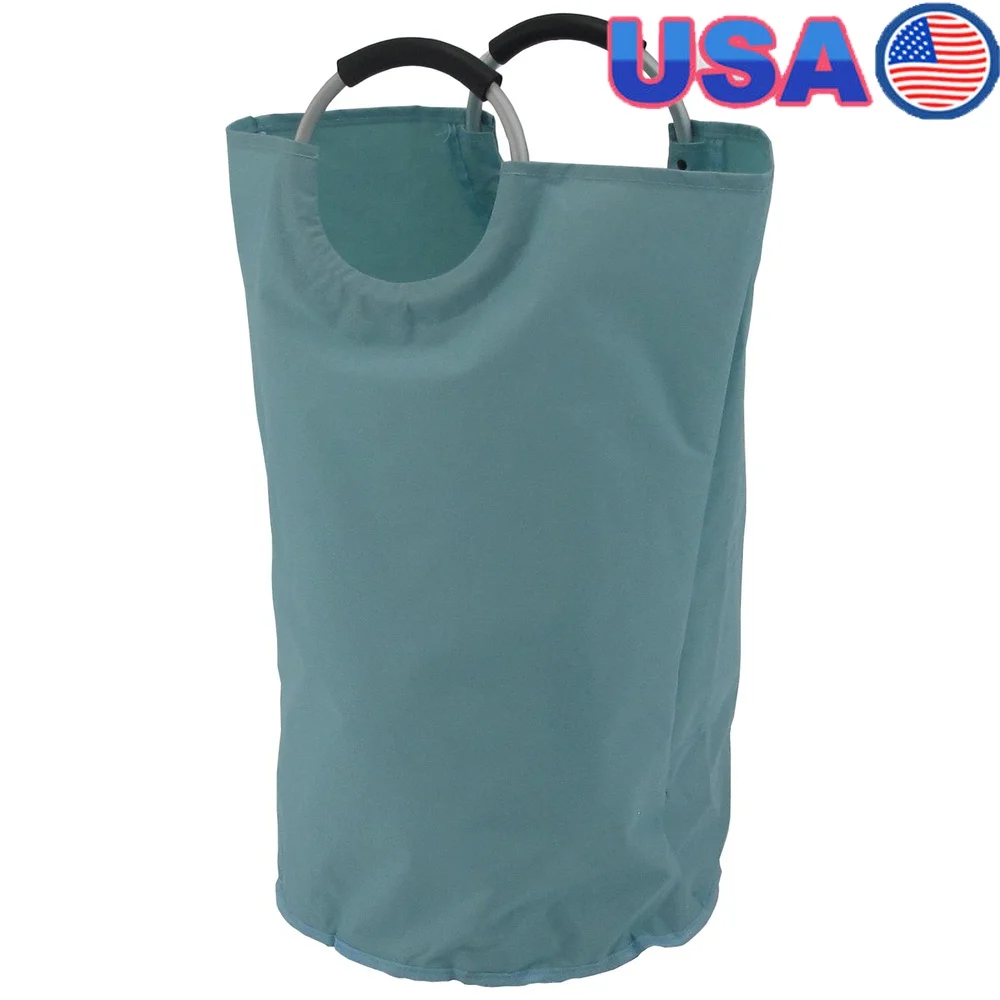 

Heavy Duty Chic Laundry Tote with Soft Padded Handle Large Capacity Portable Storage Bag Home Dorm Apartment