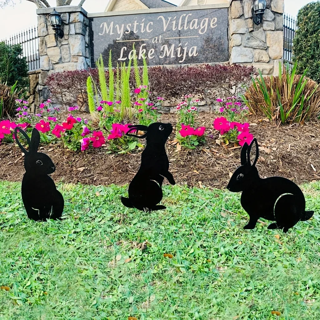 Cifbuy Kaninchen/Eichhörnchen Figuren hohl staub dicht Schmiedeeisen realistische Kaninchen Kunst skulptur für Garten Metall Haushof Terrasse