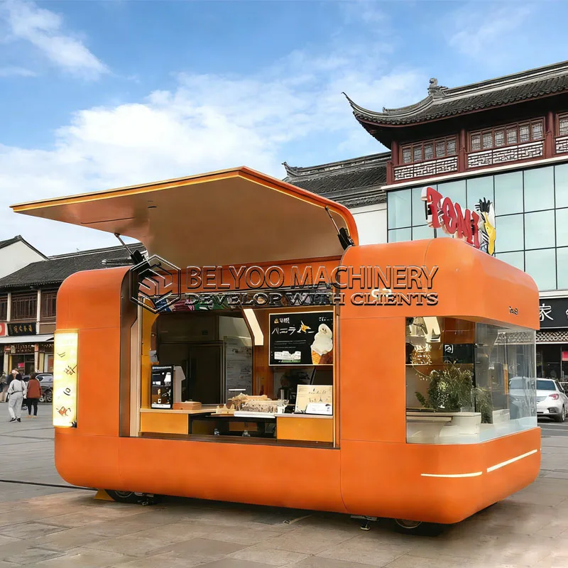 

Belyoo Hot Sale Mobile Food Truck Street Food Trailer Outdoor Mobile Bar Food Car Mobile Coffee Truck Fully Equipped