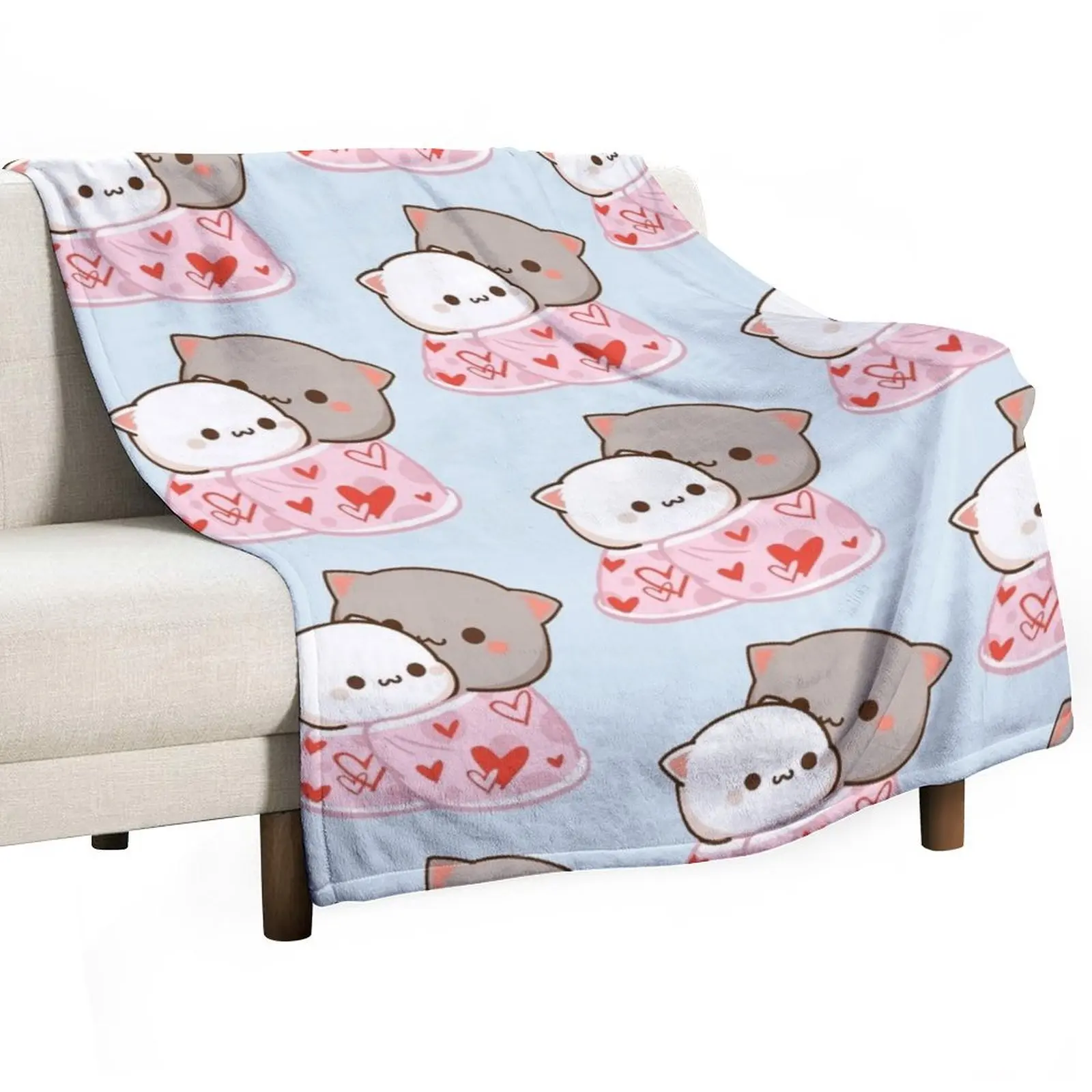 

Cutie Cats Peach and Goma: Cozy Hug Throw Blanket Lightweight Warm Blanket for Travel Camping
