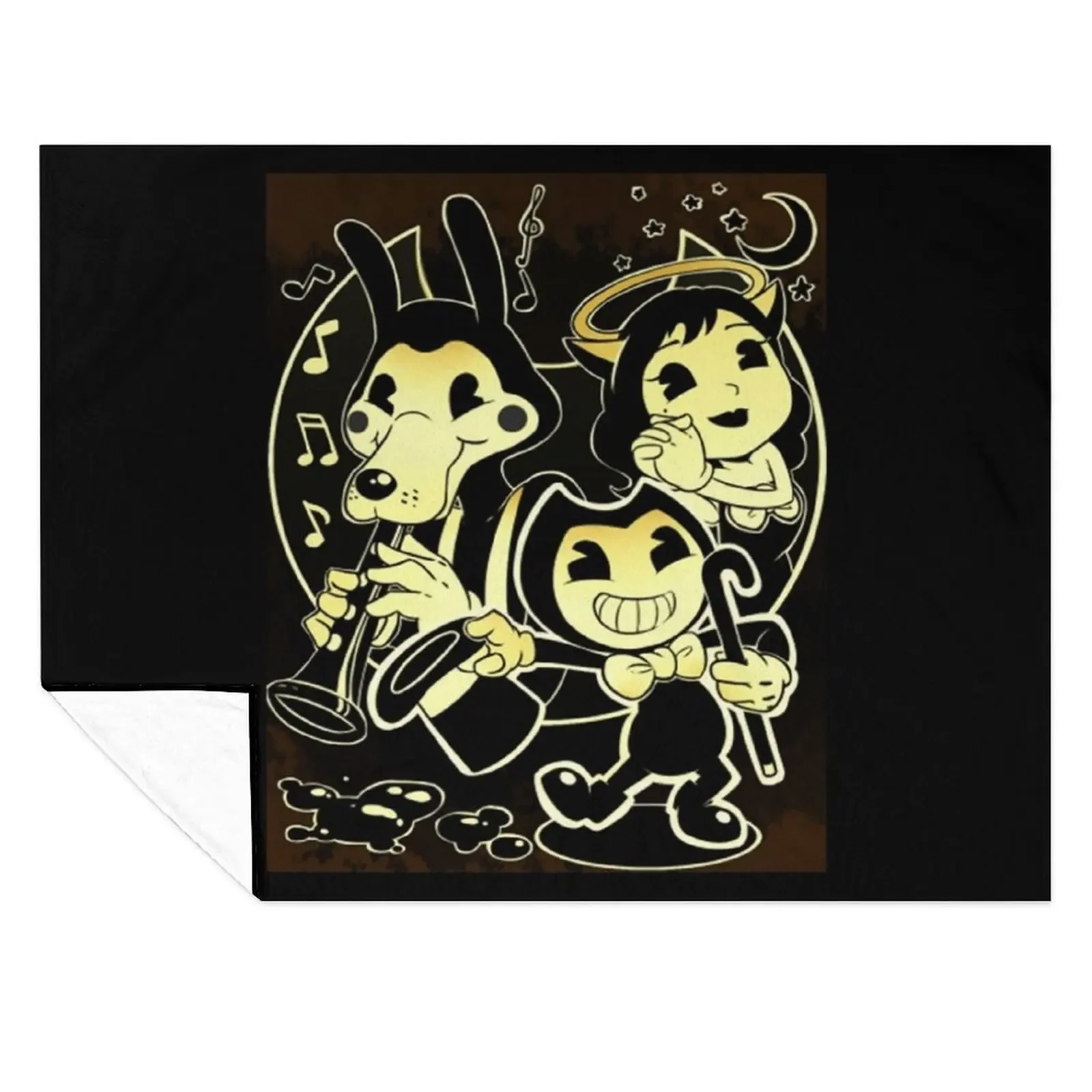 

Bendy Boris and Alice Throw Blanket manga Soft Plaid Baby anime Blankets