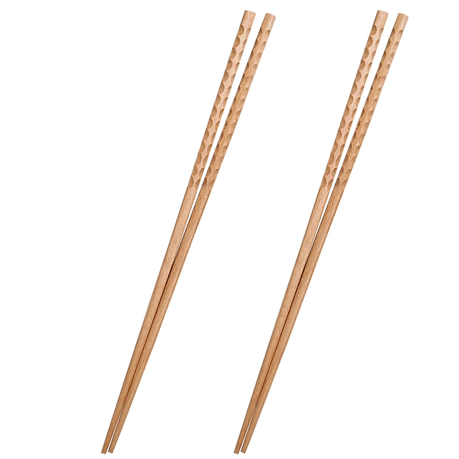 

2pcs 2 Pairs Long Chopsticks Extended Wooden Cooking Utensils Hot Pot Stainless Steel Elegant Design Avoid Hand Burns