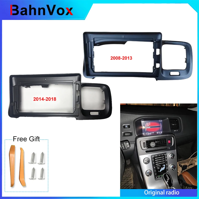 9 inch Android Car Radio frame for Volvo S60 V60 LHD 2011 2017 2din Stereo GPS Fascia bezel Panel Adapter wire harness