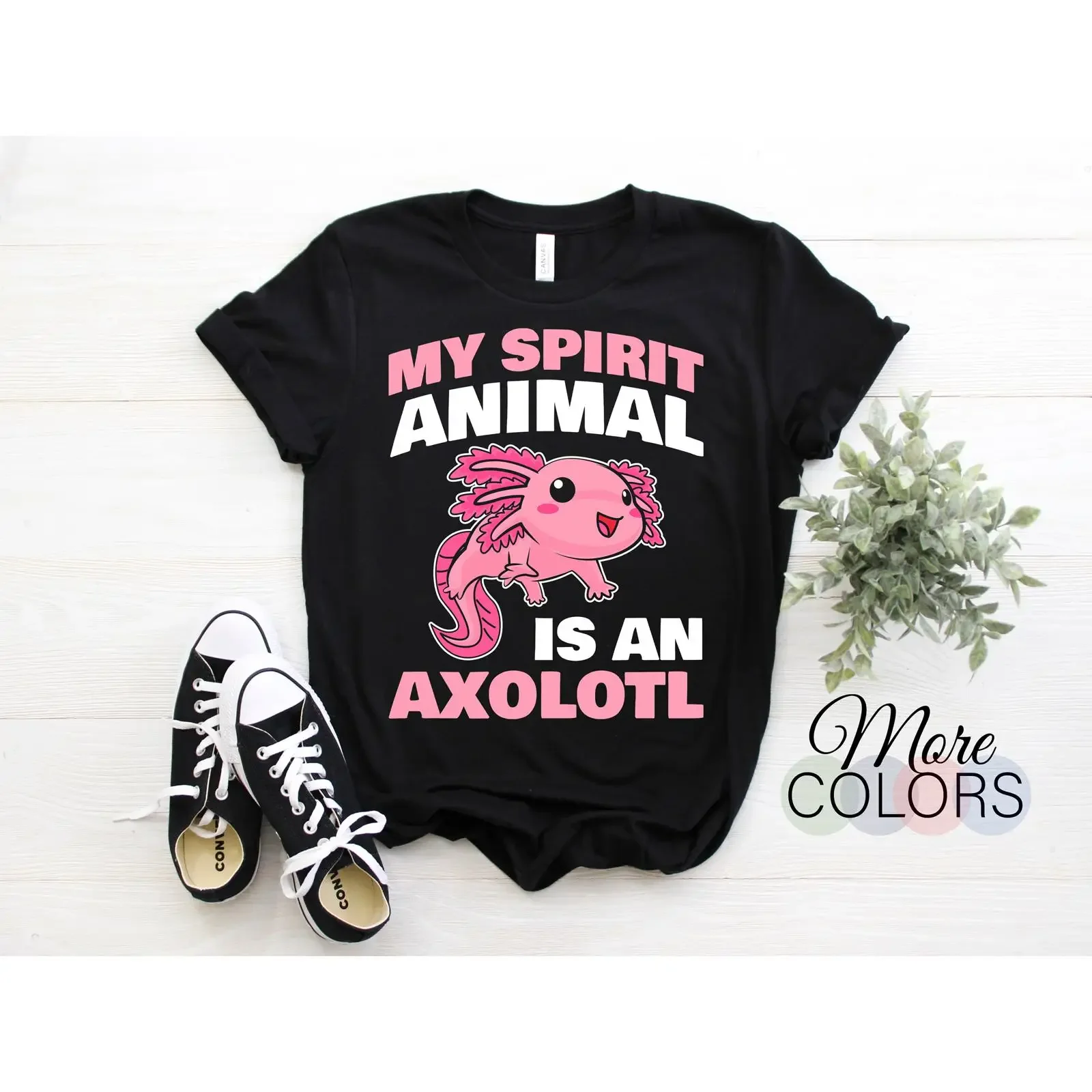 My Spirit Animal Is An Axolotl T Shirt Cute Pink Amphibian Lover For Girls Shirtns Boys Mexican Salamander vintage Washed