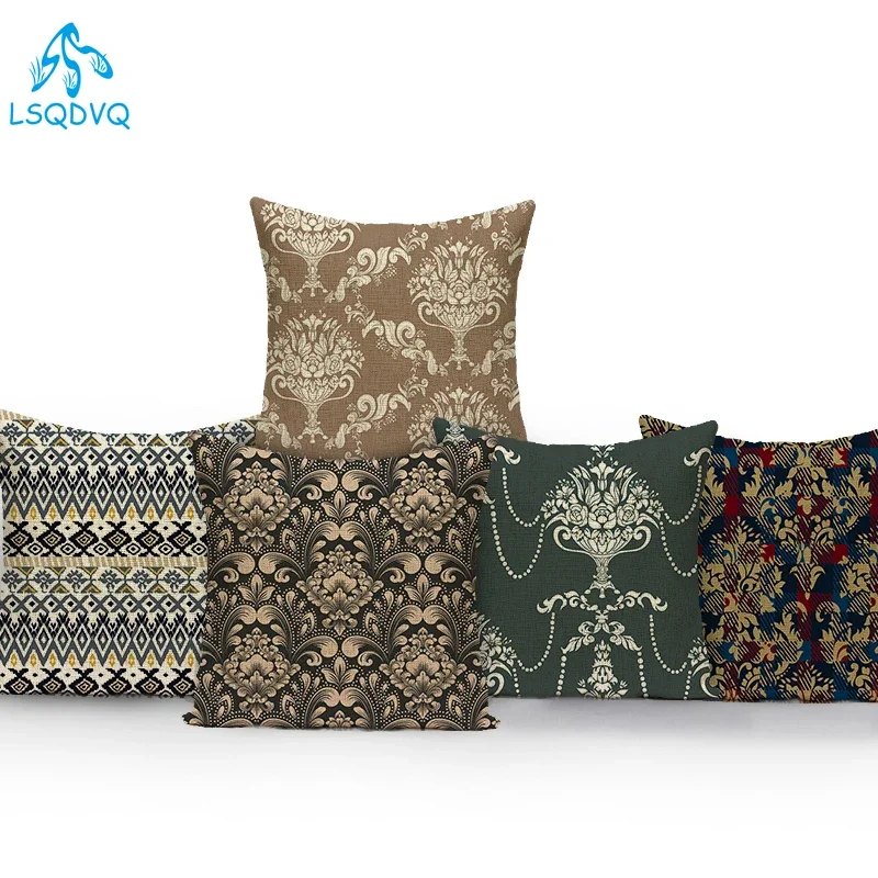 Vintage Decorative Cushion Covers Flower Floral Colourful Living Room Plant Cushions Pillow Sofa Home Living Room Decor