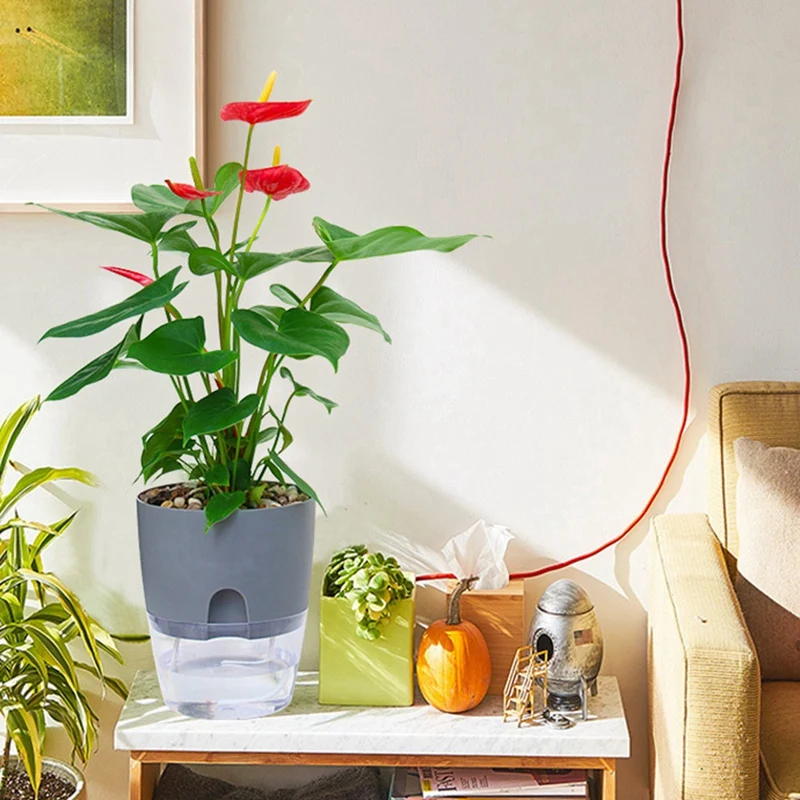 MAKE-2 層無土壌栽培フラワーポット綿ロープ自動散水水耕植物盆地自動灌漑