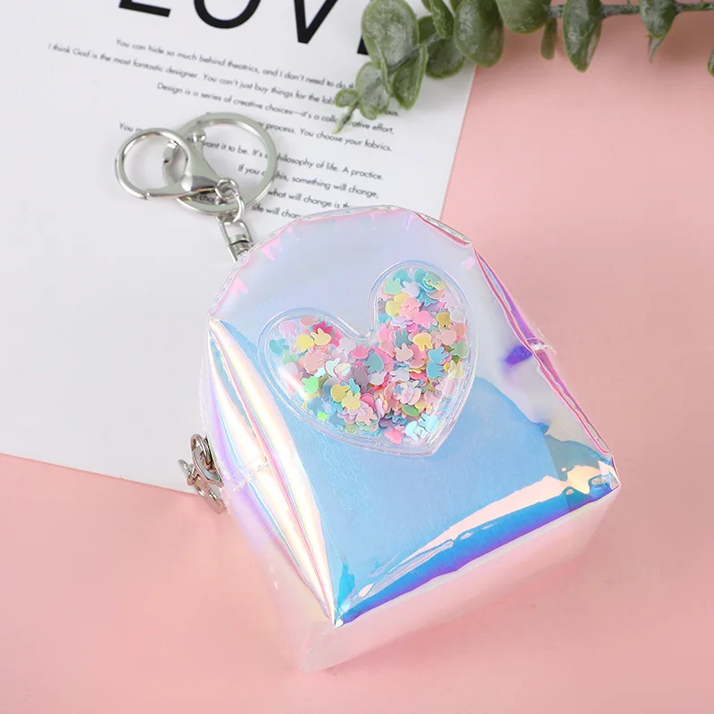 Multifunctional Transparent Coin Purse Fashion Colorful Small Backpack With Keychain Students Key Bag Mini Backpack Pendant Gift