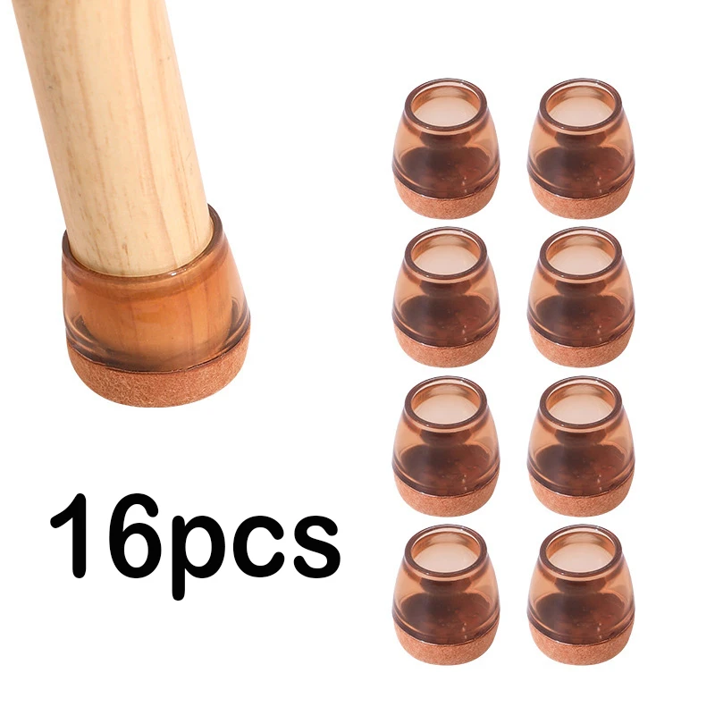 

16pcs Silicone Table Chair Leg Mat Round Furniture Leg Caps Foot Protection Bottom Cover Pads Wood Floor Protector ﻿