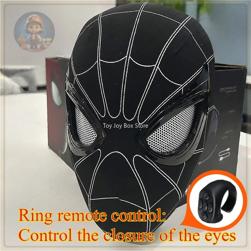 Spiderman Maske Augen bewegliche Fernbedienung Peter Parker Spiderman Spielzeug Kinder Halloween Cosplay Kostüm Maske Weihnachtsgeschenke