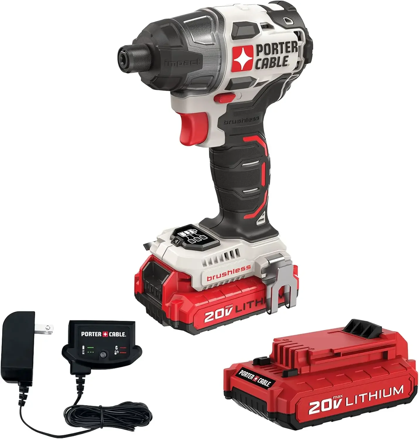 -CABLE 20V MAX Impact Driver, 1/4 Inch, 2,700 RPM, Battery and Charger Included (PCCK647LB)