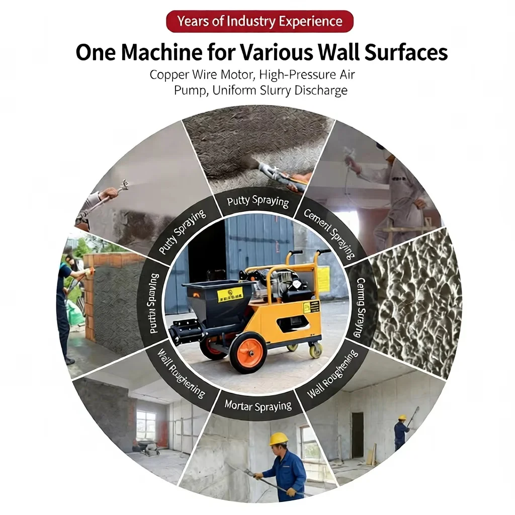 Customized Wholesale Mortar Sprayer Automatic Diesel Engine Portable High Efficiency Wall Cement Spray Plaster Machine 511 Type