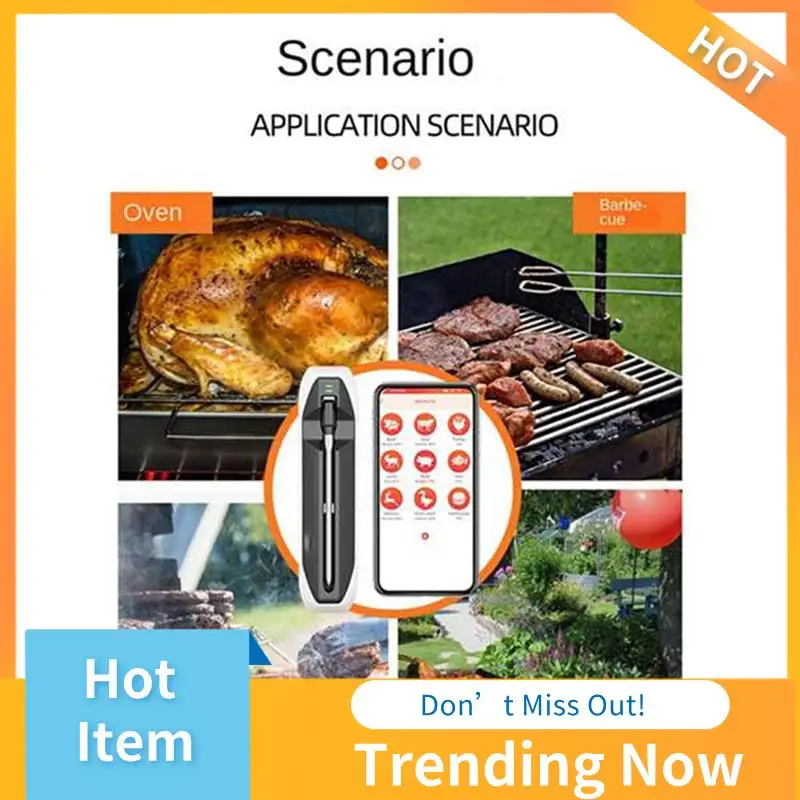 

AB08-Wireless Meat Food Thermometer For Oven Grill Kitchen BBQ Bluetooth Barbecue Smoker Cooking Food Thermometer